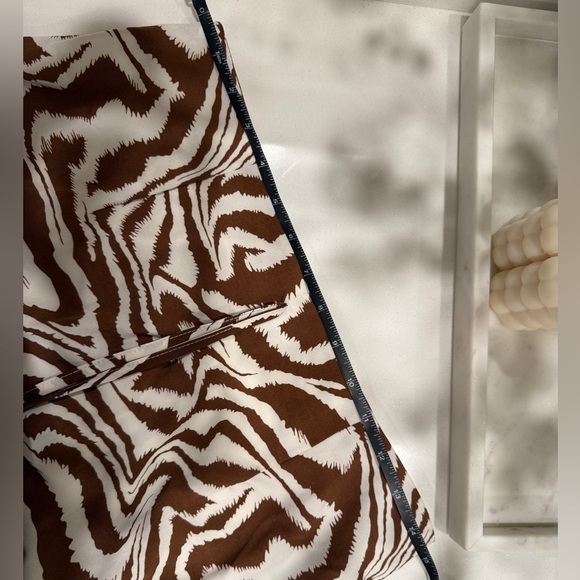 Missguided zebra print tie waist midi brown skirt with slit (size 6/M) - Picture 5 of 6